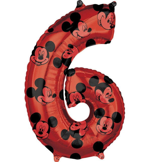Mickey Mouse Helium Ballon Cijfer 6 66cm leeg van Anagram koop je bij Partywinkel