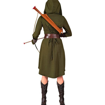 Middeleeuwse Gotische Jurk Dames met kap Groen van Widmann koop je bij Partywinkel