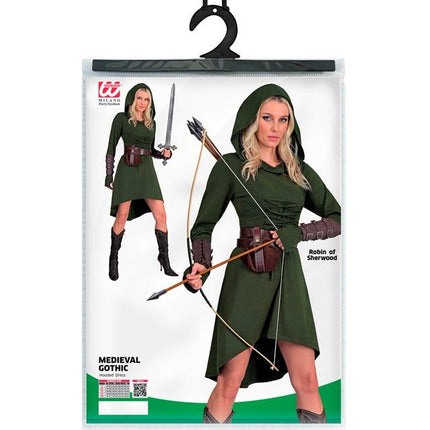 Middeleeuwse Gotische Jurk Dames met kap Groen van Widmann koop je bij Partywinkel