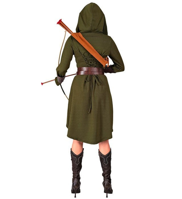 Middeleeuwse Gotische Jurk Dames met kap Groen van Widmann koop je bij Partywinkel