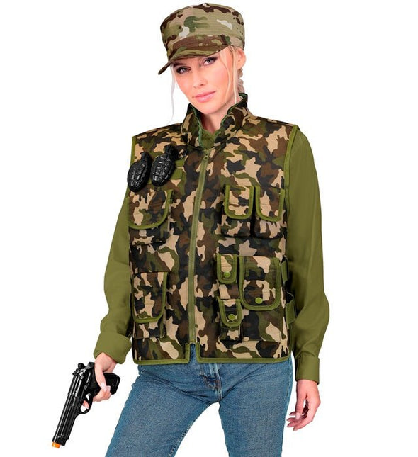 Militair Camouflage vest van Widmann koop je bij Partywinkel