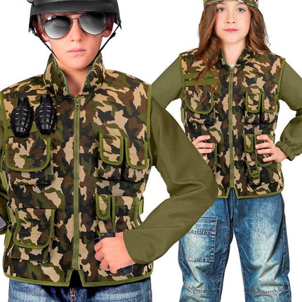 Militair Camouflage vest Kind van Widmann koop je bij Partywinkel
