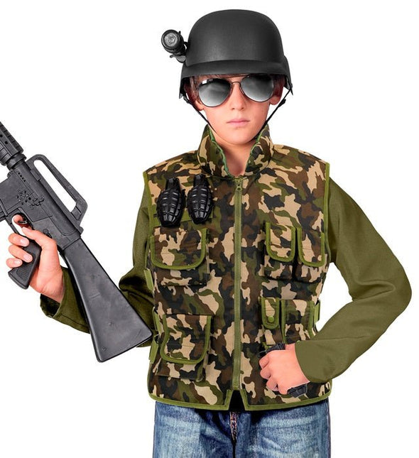 Militair Camouflage vest Kind van Widmann koop je bij Partywinkel