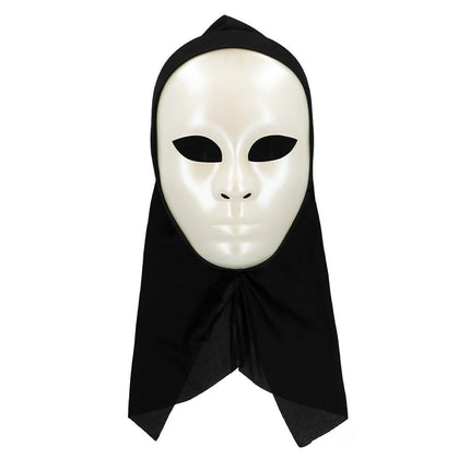 Mime Masker Wit Met Kap van Boland koop je bij Partywinkel