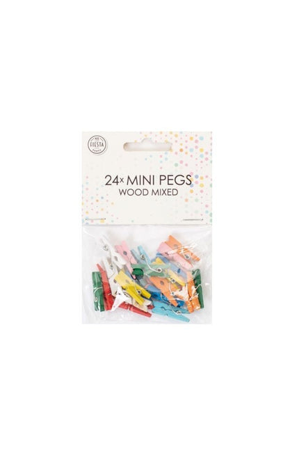 Mini Knijpers Hout Gemixt 24st van WeFiesta koop je bij Partywinkel
