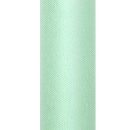 Mintgroene Tule Rol 15cm 9m van Partydeco koop je bij Partywinkel