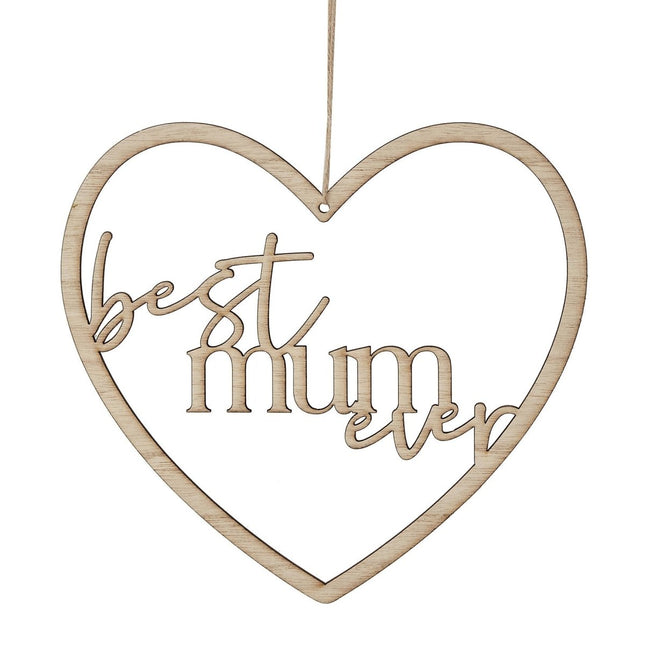 Moederdag Hangdecoratie Hout 22cm van Ginger Ray koop je bij Partywinkel