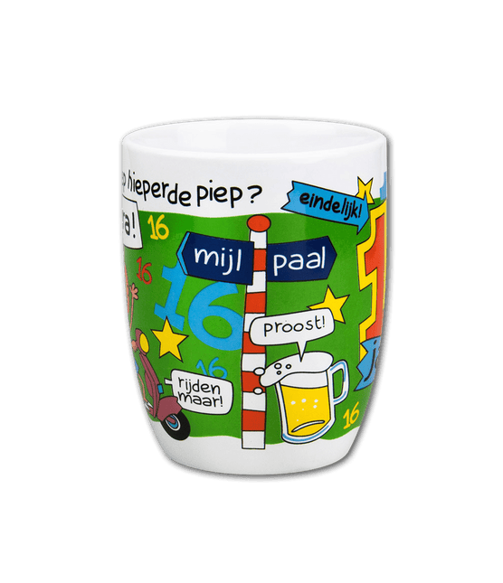 Mok 16 Jaar 12cm van Paper Dreams koop je bij Partywinkel