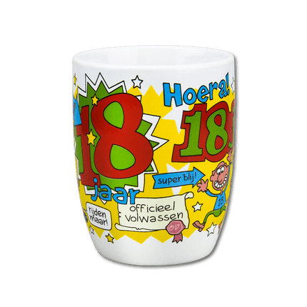 Mok 18 Jaar 12cm van Paper Dreams koop je bij Partywinkel
