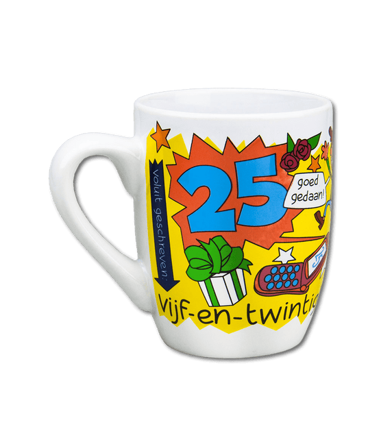 Mok 25 Jaar 12cm van Paper Dreams koop je bij Partywinkel