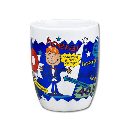 Mok 40 Jaar Man 12cm van Paper Dreams koop je bij Partywinkel