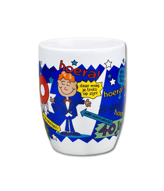 Mok 40 Jaar Man 12cm van Paper Dreams koop je bij Partywinkel
