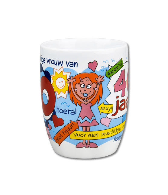 Mok 40 Jaar Vrouw 12cm van Paper Dreams koop je bij Partywinkel