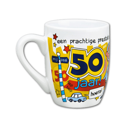Mok 50 Jaar Man 12cm van Paper Dreams koop je bij Partywinkel