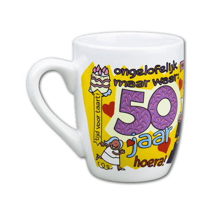 Mok 50 Jaar Vrouw 12cm van Paper Dreams koop je bij Partywinkel