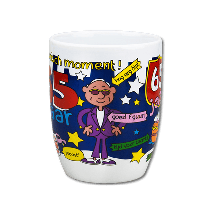 Mok 65 Jaar 12cm van Paper Dreams koop je bij Partywinkel