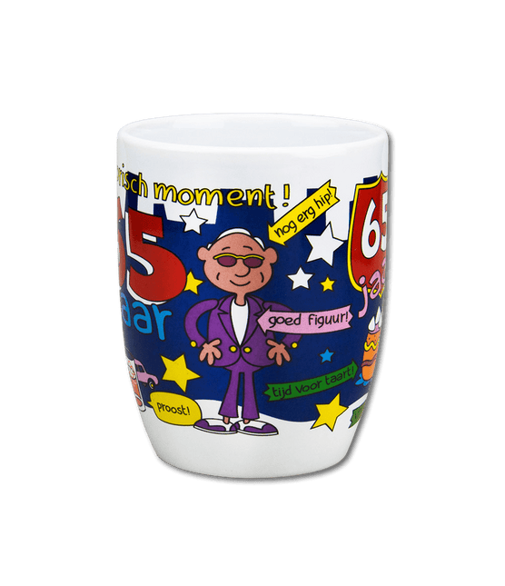 Mok 65 Jaar 12cm van Paper Dreams koop je bij Partywinkel