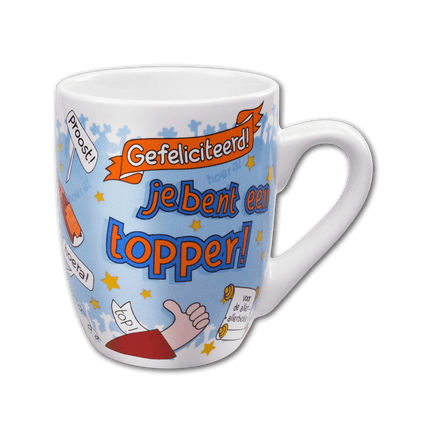 Mok Gefeliciteerd Topper 12cm van Paper Dreams koop je bij Partywinkel