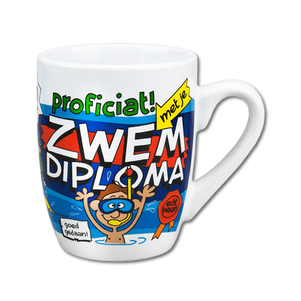 Mok Zwemdiploma 12cm van Paper Dreams koop je bij Partywinkel