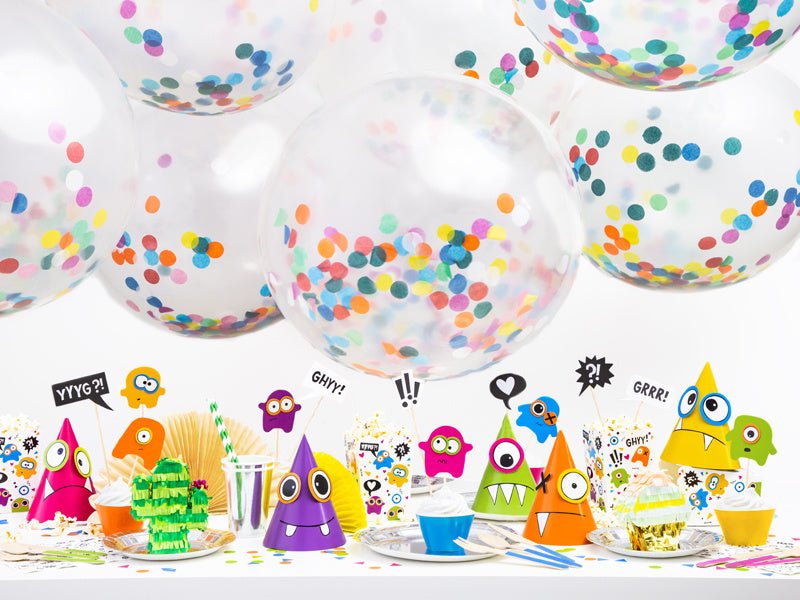 Monster Feesthoedjes 16cm 6st van Partydeco koop je bij Partywinkel
