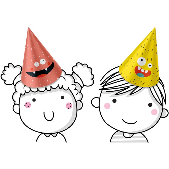 Monster Feesthoedjes Papier Bash 6st van Folat koop je bij Partywinkel
