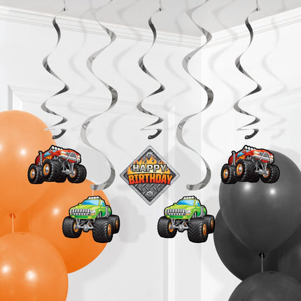 Monster Truck Hangdecoratie 99cm 5 delig van Creative Converting koop je bij Partywinkel