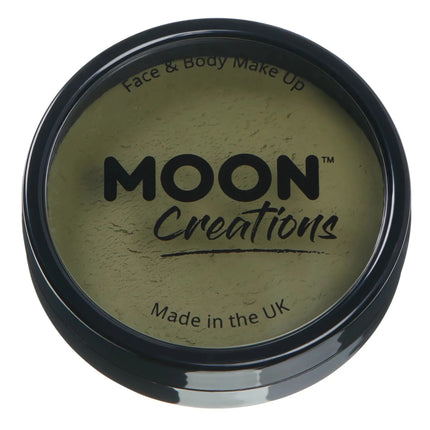 Moon Creations Pro Face Paint Cake Pots Army Green 36g van Moon Creations koop je bij Partywinkel