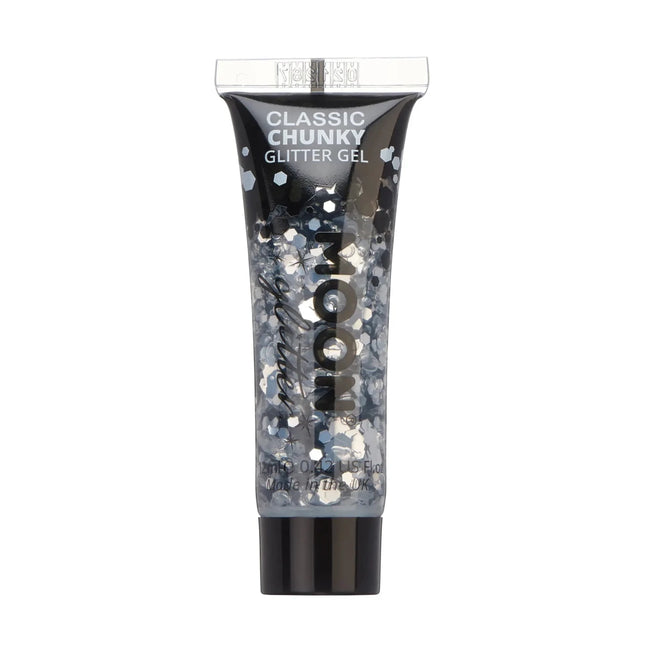 Moon Glitter Classic Chunky Glitter Gel Silver 12ml van Moon Creations koop je bij Partywinkel