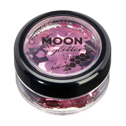 Moon Glitter Classic Chunky Glitter Pink 3g van Moon Creations koop je bij Partywinkel