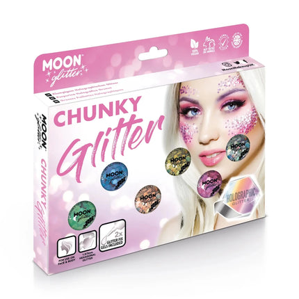 Moon Glitter Holographic Chunky Glitter Blue 3g van Moon Creations koop je bij Partywinkel