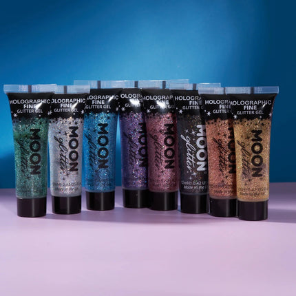Moon Glitter Holographic Fine Glitter Gel Silver 12ml van Moon Creations koop je bij Partywinkel