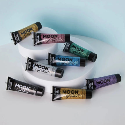 Moon Glitter Holographic Glitter Hair Gel Silver 20ml van Moon Creations koop je bij Partywinkel