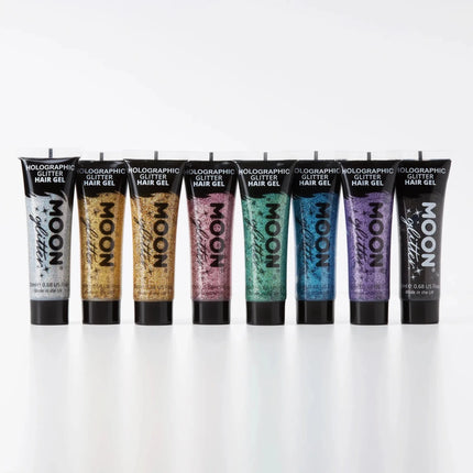 Moon Glitter Holographic Glitter Hair Gel Silver 20ml van Moon Creations koop je bij Partywinkel