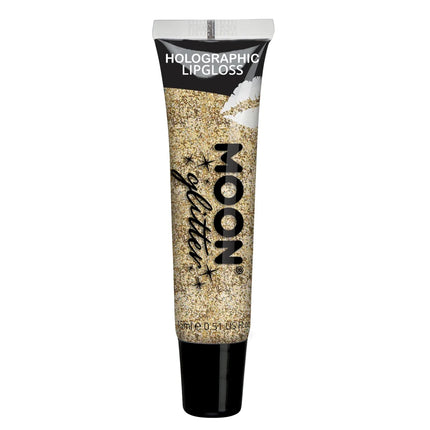 Moon Glitter Holographic Glitter Lipgloss Gold 15ml van Moon Creations koop je bij Partywinkel