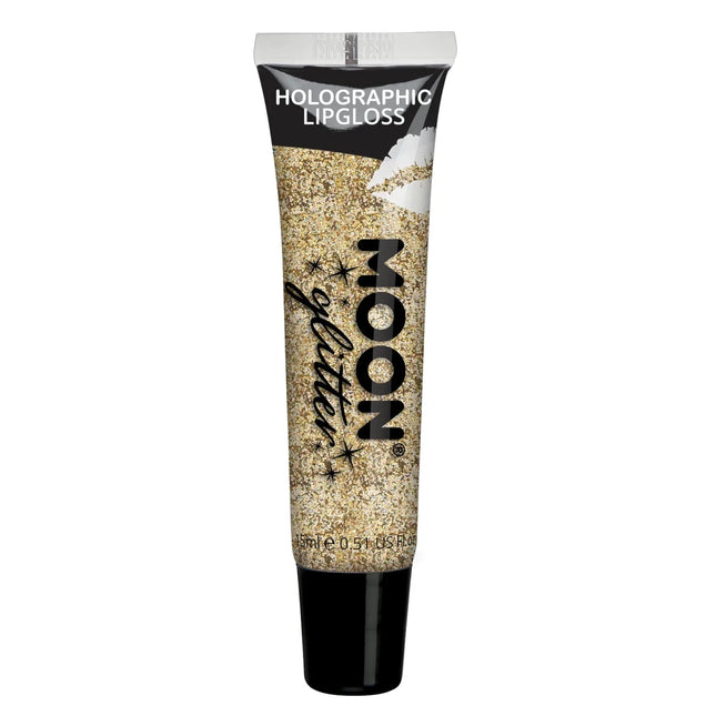 Moon Glitter Holographic Glitter Lipgloss Gold 15ml van Moon Creations koop je bij Partywinkel