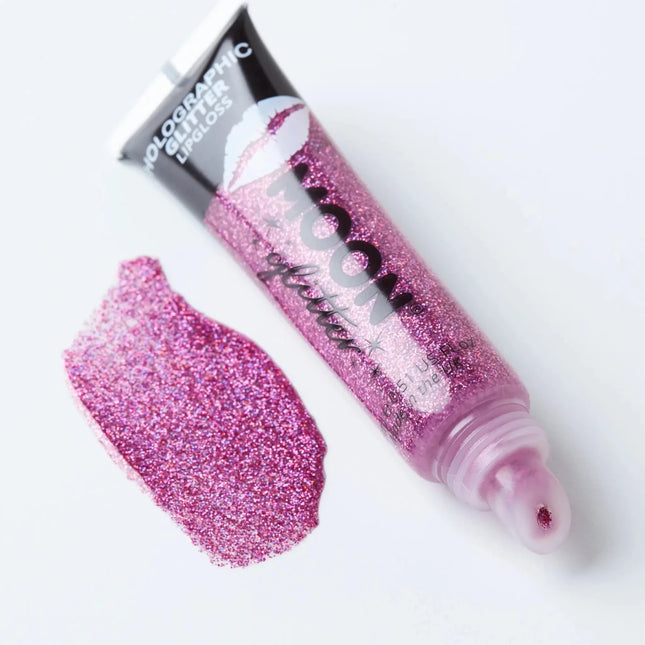 Moon Glitter Holographic Glitter Lipgloss Pink 15ml van Moon Creations koop je bij Partywinkel
