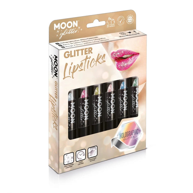 Moon Glitter Holographic Glitter Lipstick Purple 4.2g van Moon Creations koop je bij Partywinkel