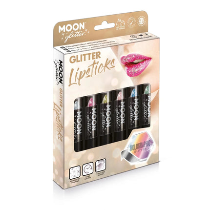 Moon Glitter Holographic Glitter Lipstick Silver 4.2g van Moon Creations koop je bij Partywinkel