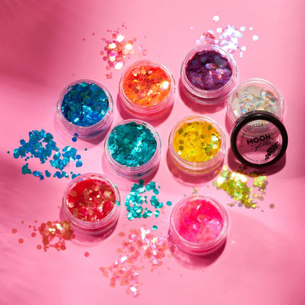 Moon Glitter Iridescent Chunky Glitter Cherry 3g van Moon Creations koop je bij Partywinkel
