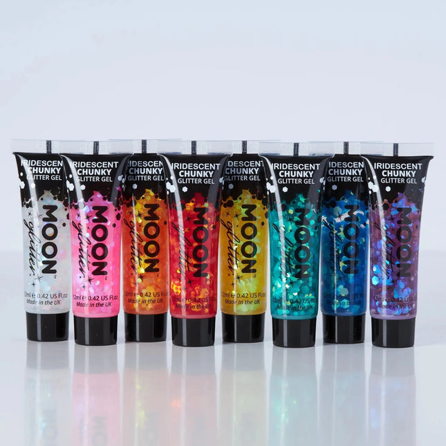 Moon Glitter Iridescent Chunky Glitter Gel Orange 12ml van Moon Creations koop je bij Partywinkel