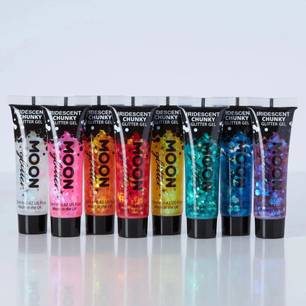 Moon Glitter Iridescent Chunky Glitter Gel White 12ml van Moon Creations koop je bij Partywinkel