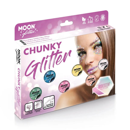 Moon Glitter Iridescent Chunky Glitter White 3g van Moon Creations koop je bij Partywinkel