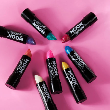 Moon Glitter Iridescent Glitter Lipstick Yellow 4.2g van Moon Creations koop je bij Partywinkel