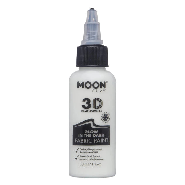 Moon Glow Glow in the Dark Fabric Paint Invisible 30ml van Moon Creations koop je bij Partywinkel