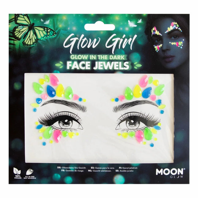 Moon Glow Glow in the Dark Face Jewels Glow Girl van Moon Creations koop je bij Partywinkel