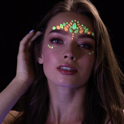Moon Glow Glow in the Dark Face Jewels Pink Flamingo van Moon Creations koop je bij Partywinkel