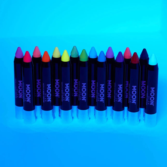 Moon Glow Intense Neon UV Body Crayons Intense Yellow 3.2g van Moon Creations koop je bij Partywinkel