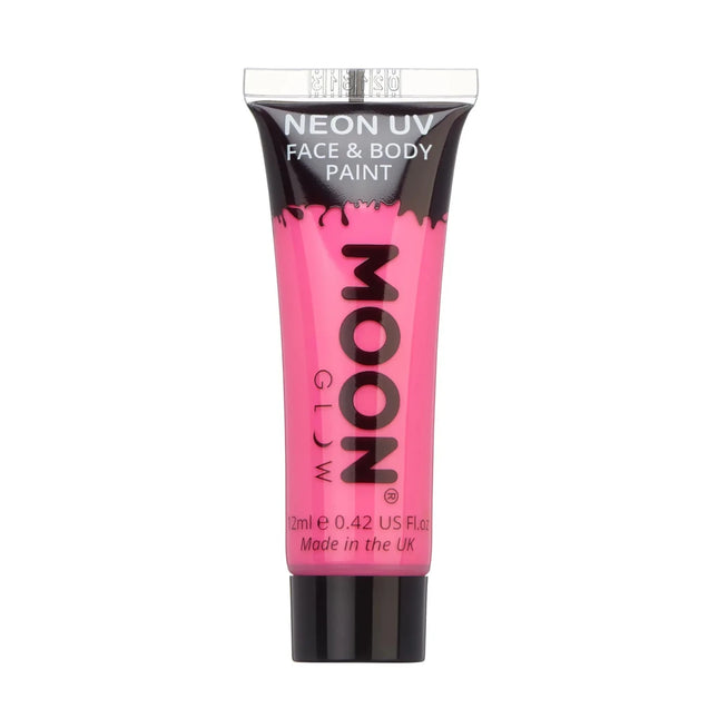 Moon Glow Intense Neon UV Face Paint Intense Pink 12ml van Moon Creations koop je bij Partywinkel