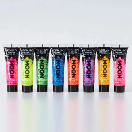 Moon Glow Neon UV Chunky Glitter Gel Purple 12ml van Moon Creations koop je bij Partywinkel