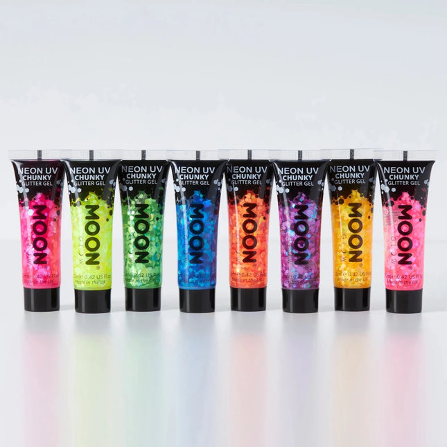 Moon Glow Neon UV Chunky Glitter Gel Purple 12ml van Moon Creations koop je bij Partywinkel